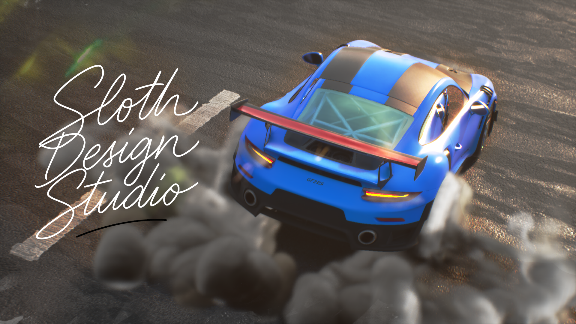 Blue sports car — Sloth Design Studio